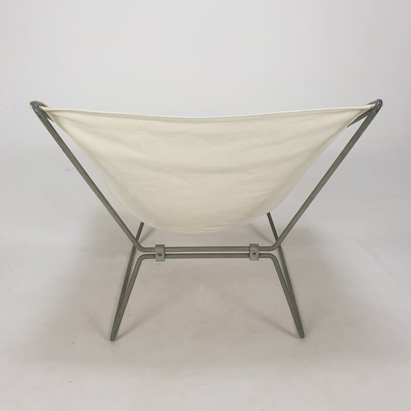 Vintage AP-14 butterfly chair in steel tubes by Pierre Paulin for Ap Polak, 1950