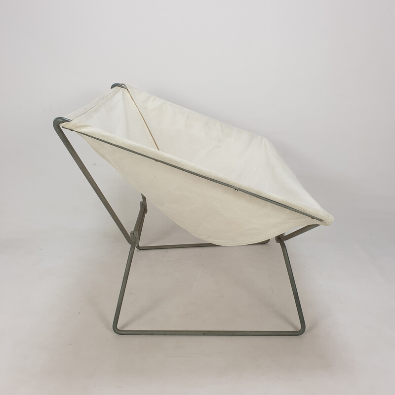 Vintage AP-14 butterfly chair in steel tubes by Pierre Paulin for Ap Polak, 1950