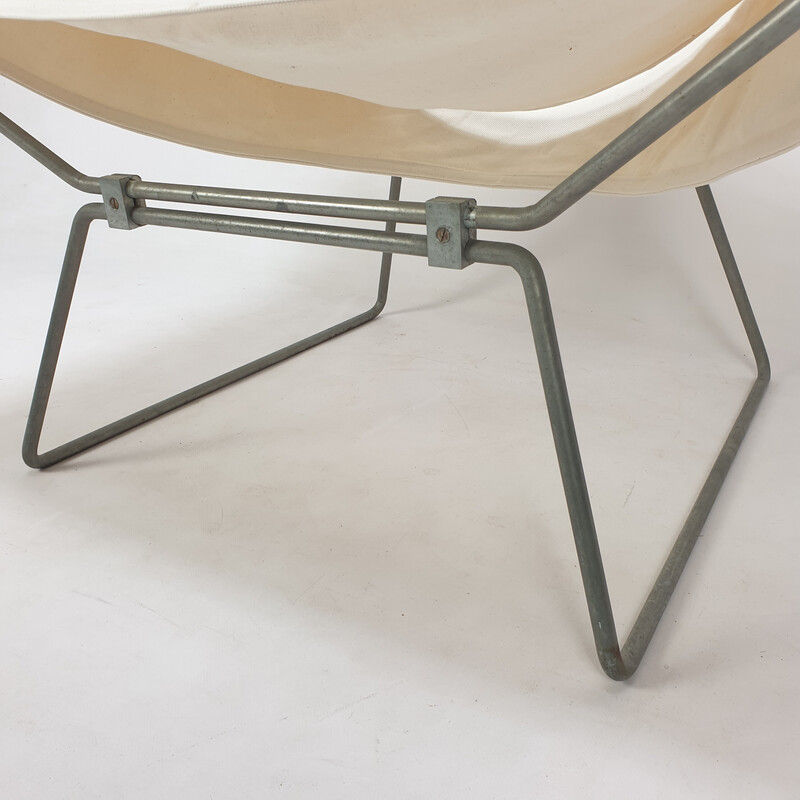 Vintage AP-14 butterfly chair in steel tubes by Pierre Paulin for Ap Polak, 1950