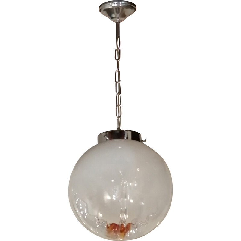 Vintage ''Mazzega sphere'' pendant light in Murano glass, 1970