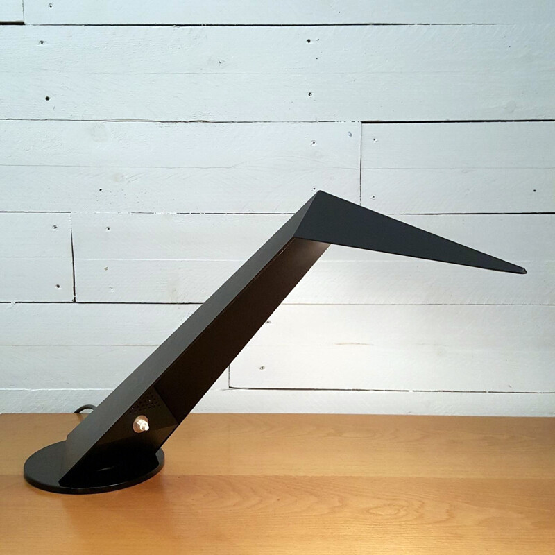 Yves Christin aluminium table lamp for Antonangeli Illuminazione - 1970s 