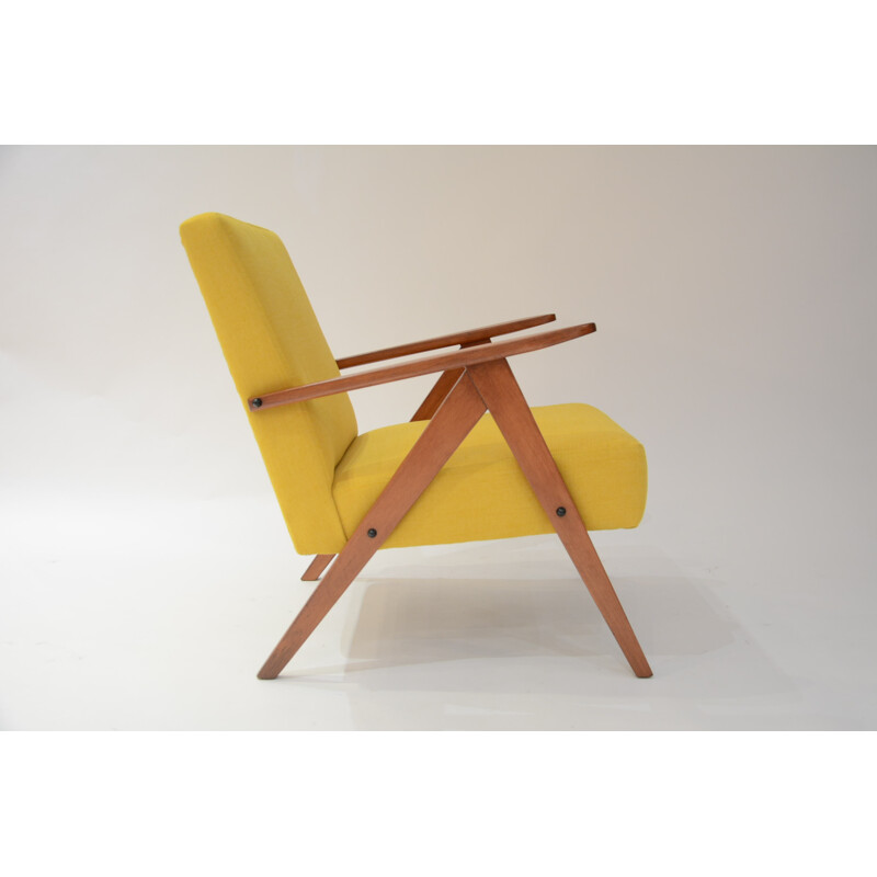 Mid century Kompas yellow armchair - 1970s