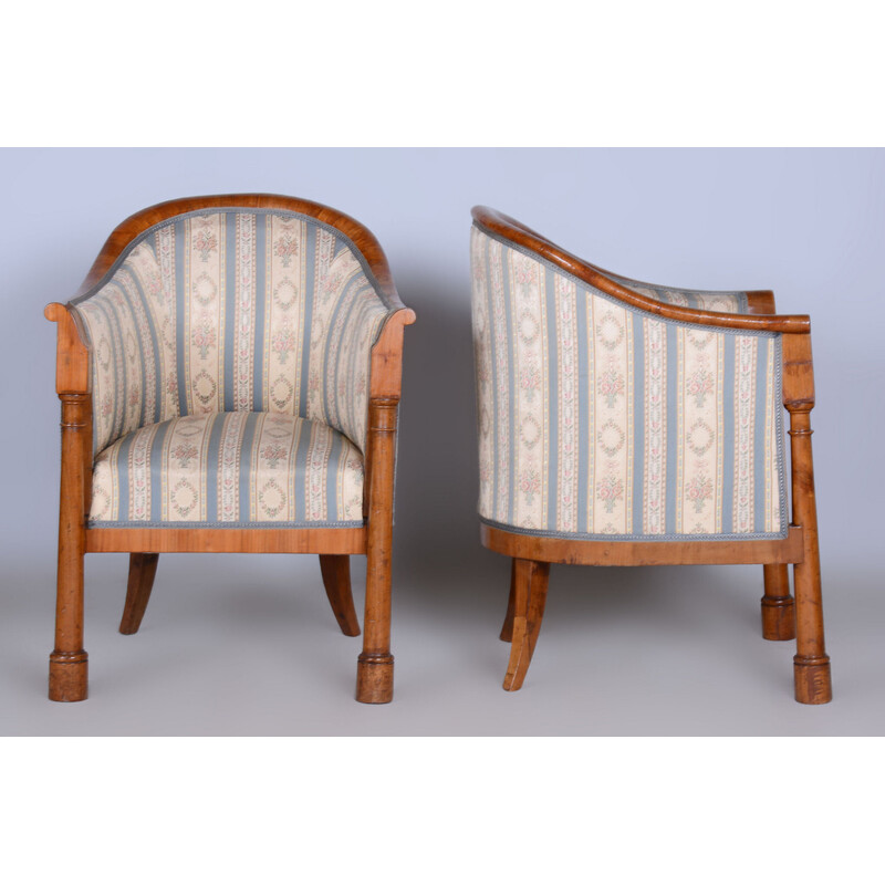 Vintage Biedermeier seating set in birch wood, Austria 1830
