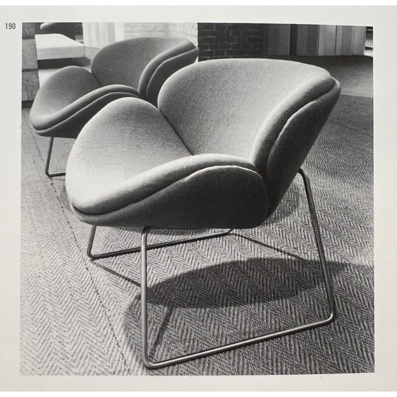Paire de fauteuils vintage F438 orange en laine par Pierre Paulin pour Artifort, 1959