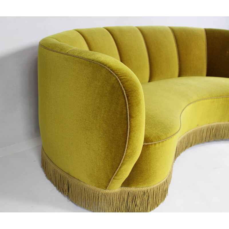 Mid century "banana" 3-seater sofa - 1950s
