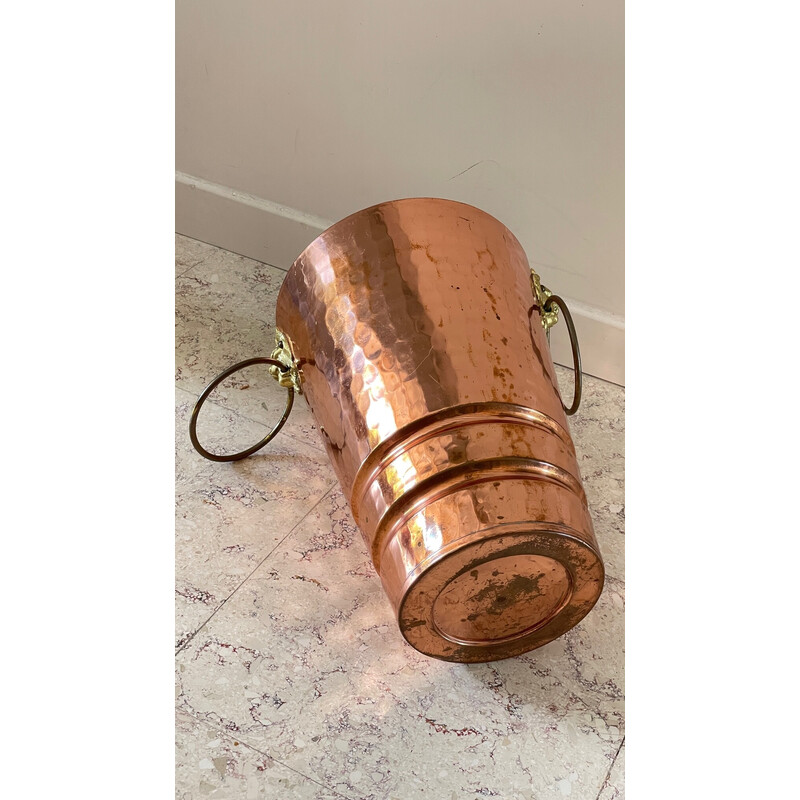 Vintage copper lion head umbrella stand