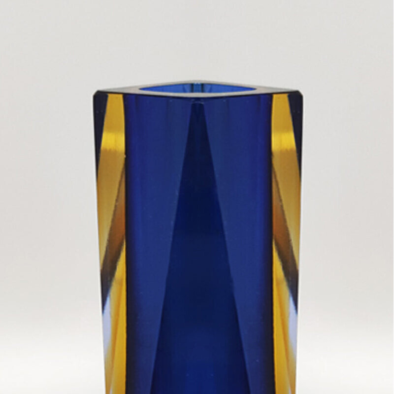 Blaue Vase aus Muranoglas von Mandruzzato, Italien 1960