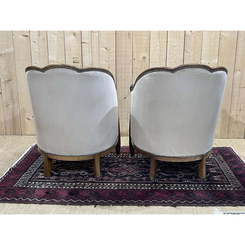 Paire de fauteuils vintage en hêtre, 1970
