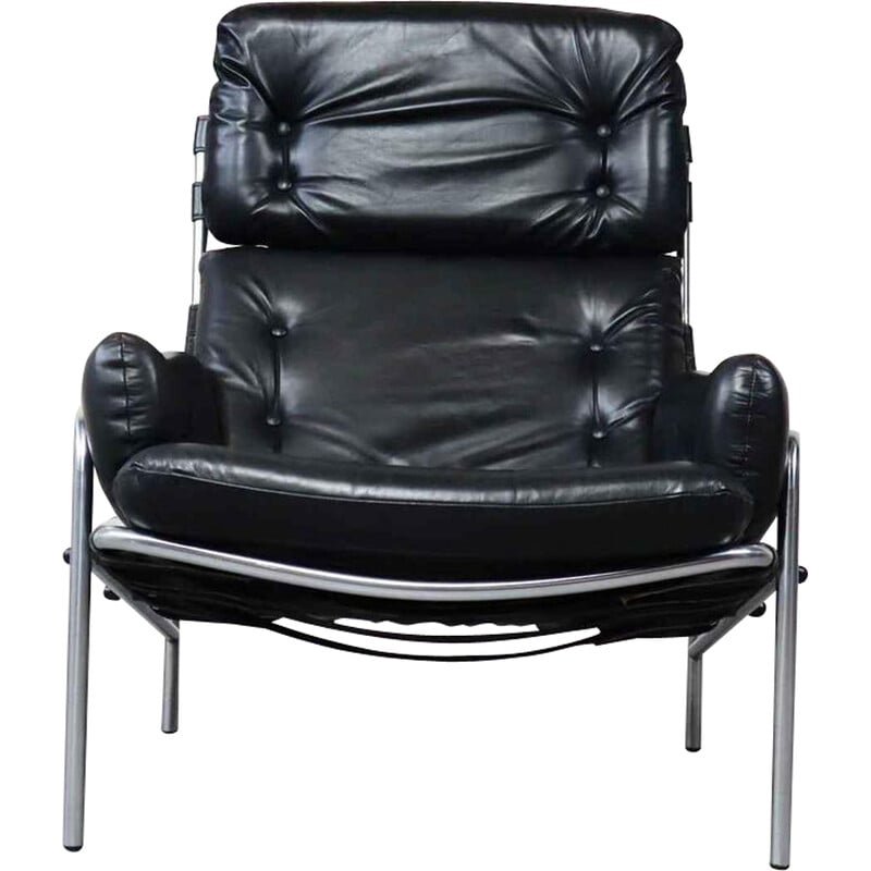fauteuil vintage Nagoya - chrome cuir