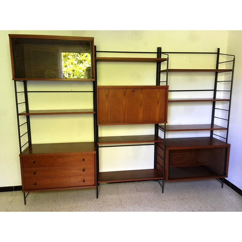 Mid-century teak modular bookcase - 1950s