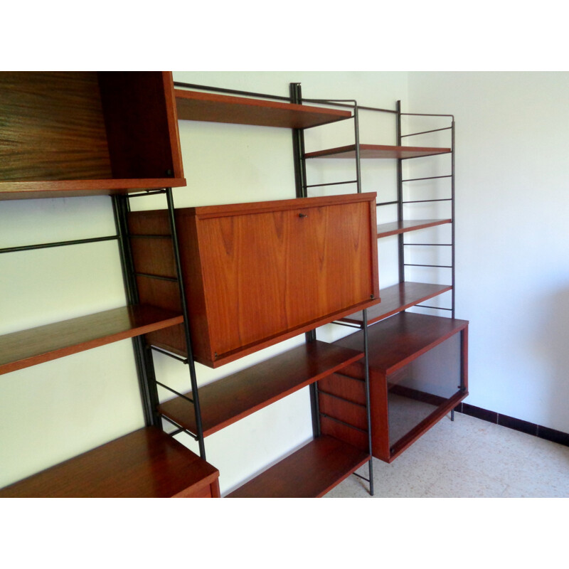 Mid-century teak modular bookcase - 1950s