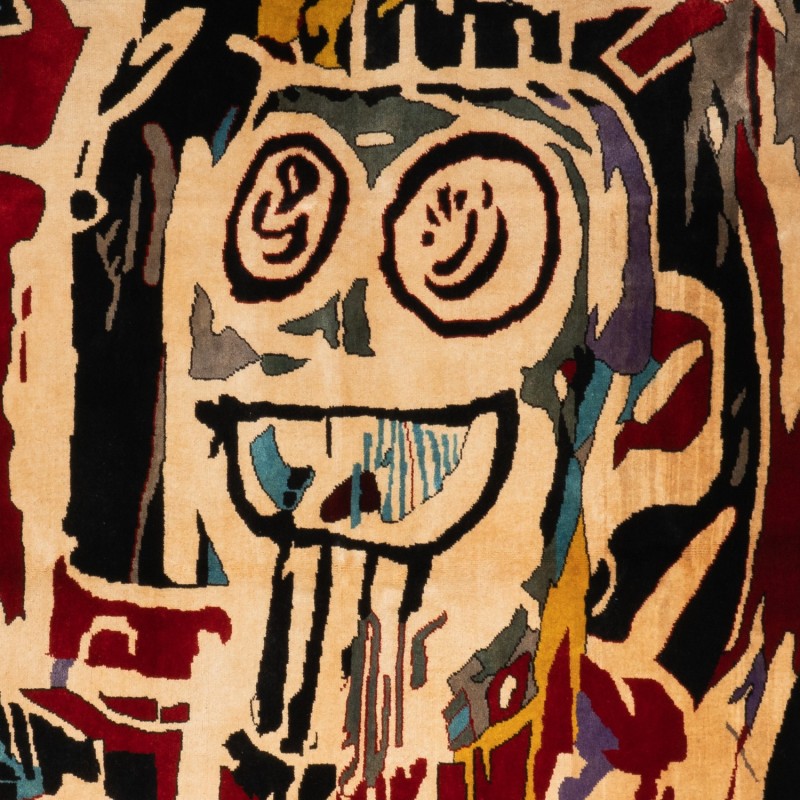 Têtes de poule" vintage rug by Jean-Michel Basquiat, 1982