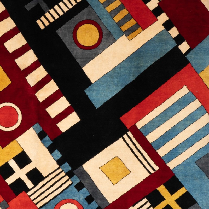Vintage Merino wollen vloerkleed met geometrisch patroon