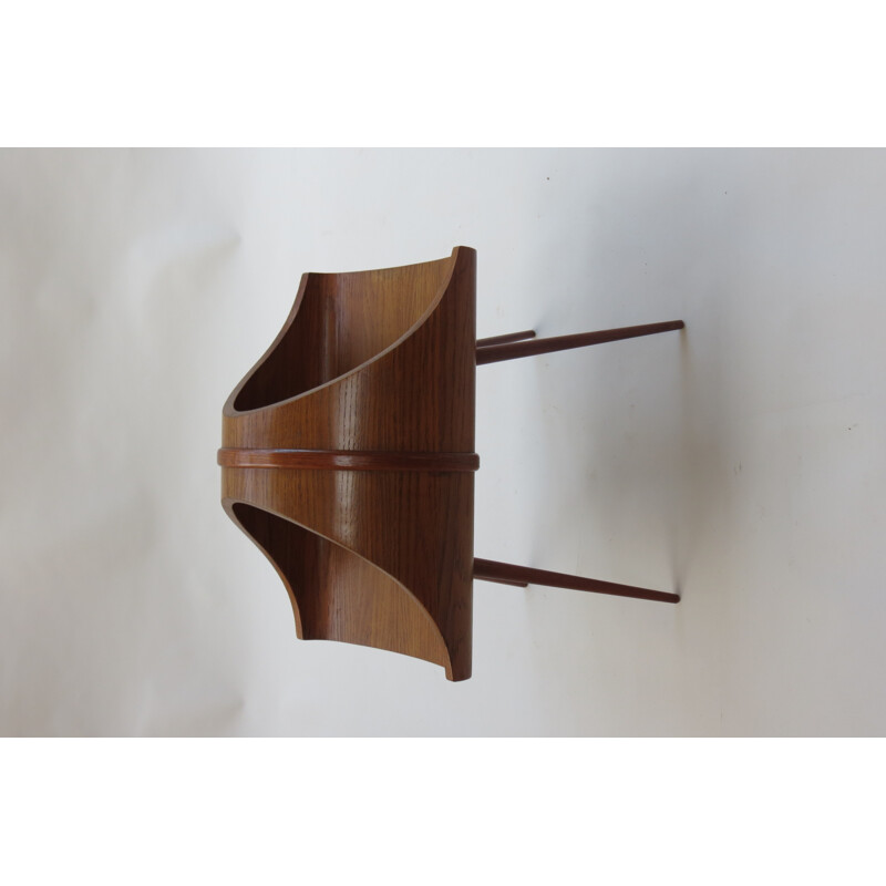 Mid-century teak and oak magazine rack - 1960s 