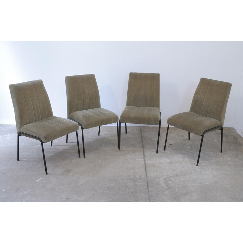 Conjunto de 4 cadeiras de jantar vintage em metal, 1960