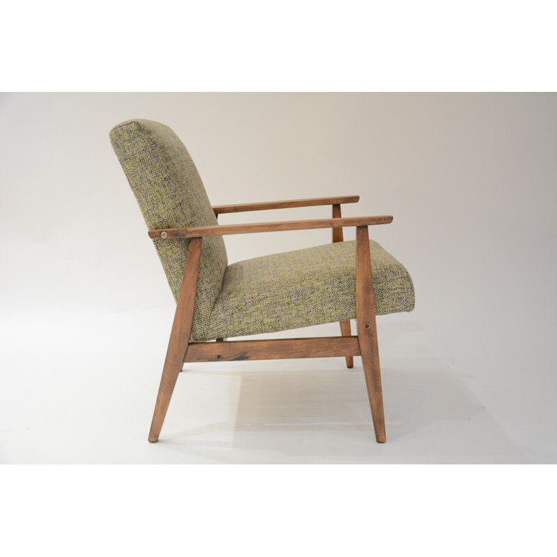 Fauteuil signé H. Lis chiné vert - 1960