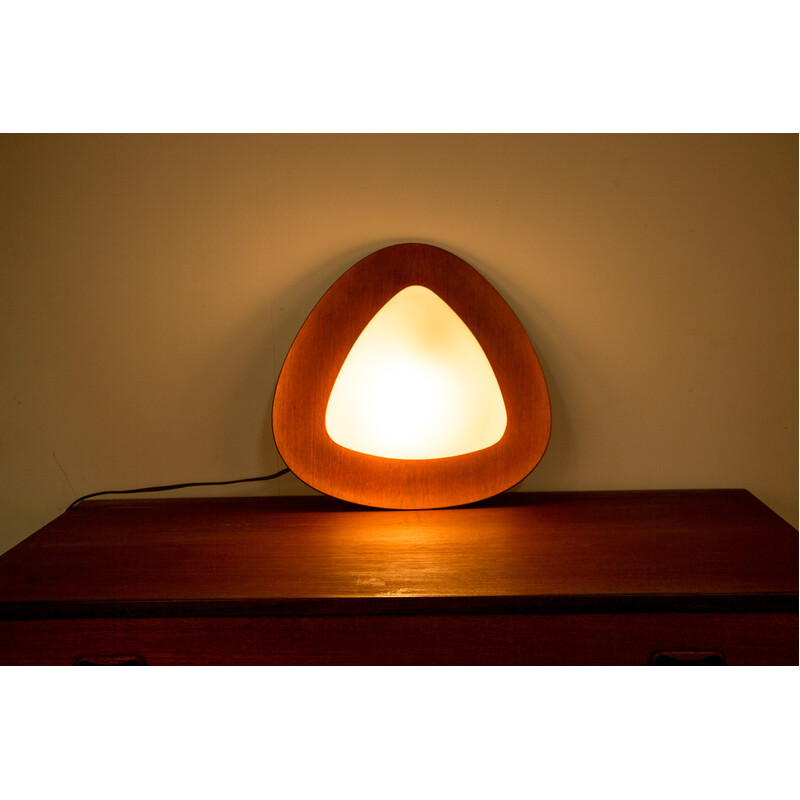 Vintage teak and opaline glass wall lamp by Goggredo Regianni for Regianni, Italy 1960