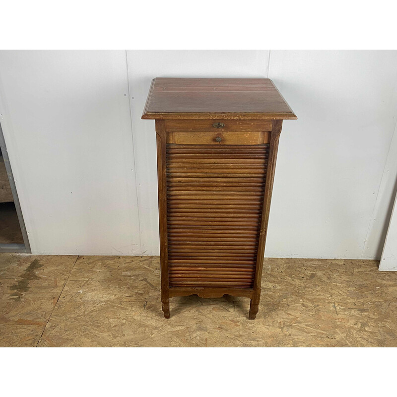 Vintage professional furniture with oak curtained filing cabinet, 1930