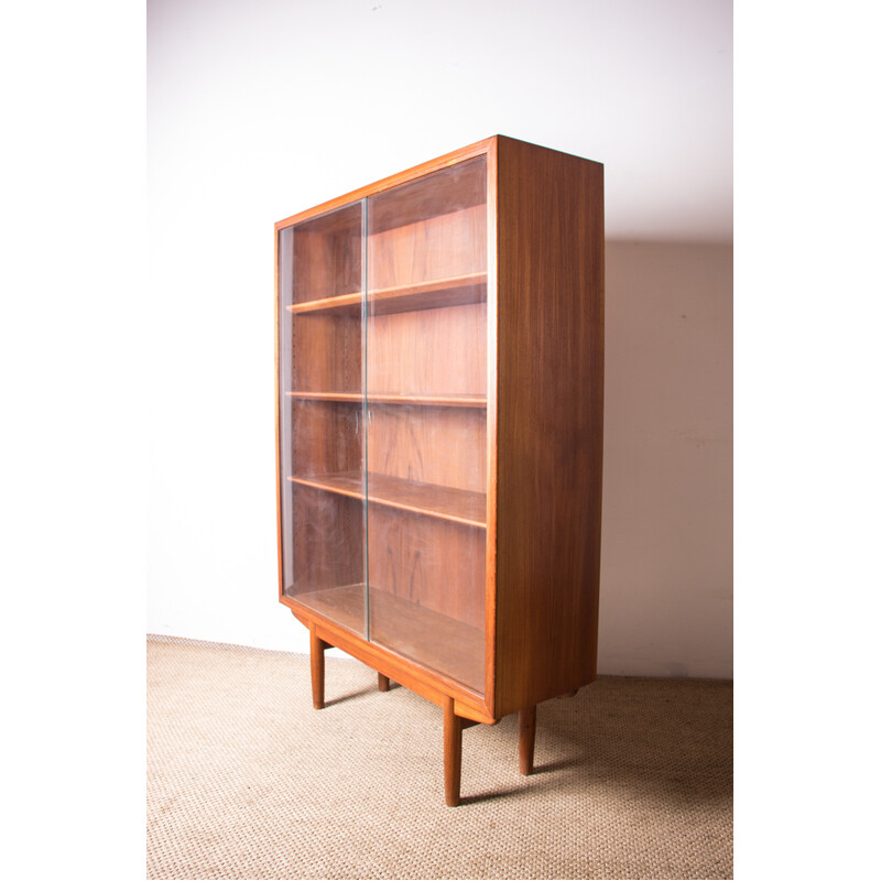 Vintage teak display bookcase by Borge Mogensen for Soborg, Denmark 1960