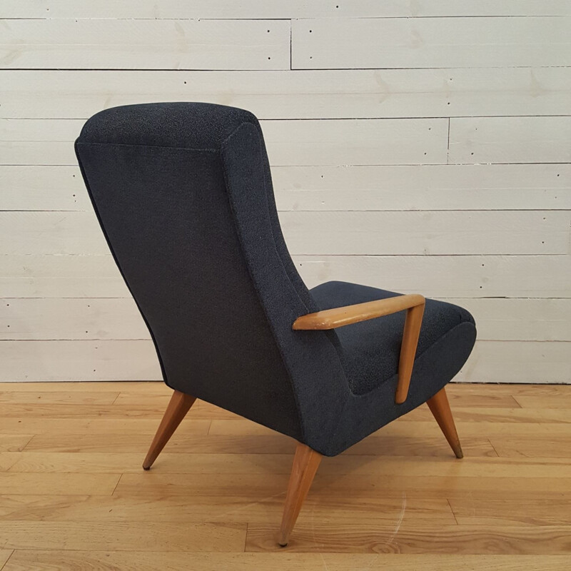Dark grey pair of armchairs - 1950s