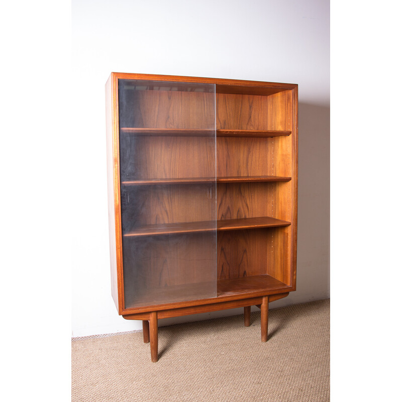 Vintage teak display bookcase by Borge Mogensen for Soborg, Denmark 1960