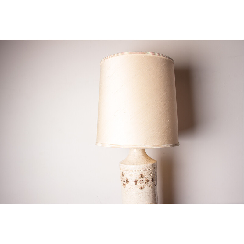 Vintage table lamp in beige enamelled stoneware by Bitossi for Bergboms, Denmark 1960