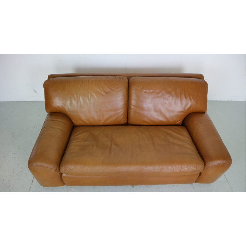 Vintage "Bengodi" leather sofa by Cini Boeri for Aflex, Italy 1970