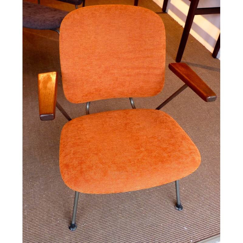 Pair of upholstered armchairs, W.H GISPEN - 1950s