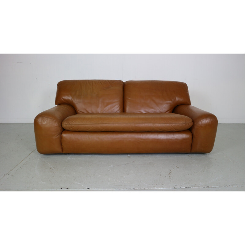 Vintage "Bengodi" leather sofa by Cini Boeri for Aflex, Italy 1970