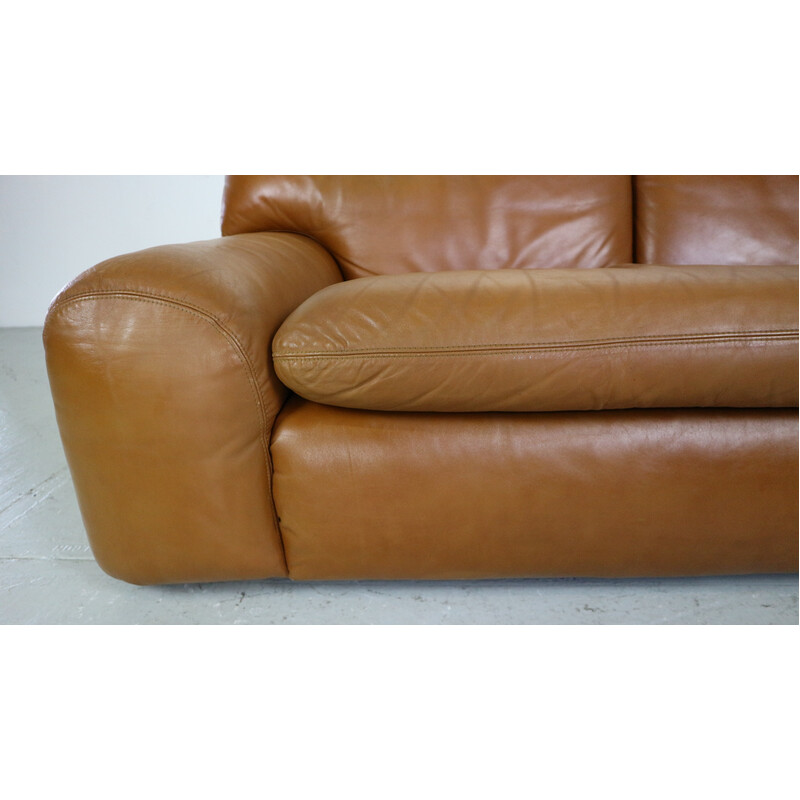 Vintage "Bengodi" leather sofa by Cini Boeri for Aflex, Italy 1970