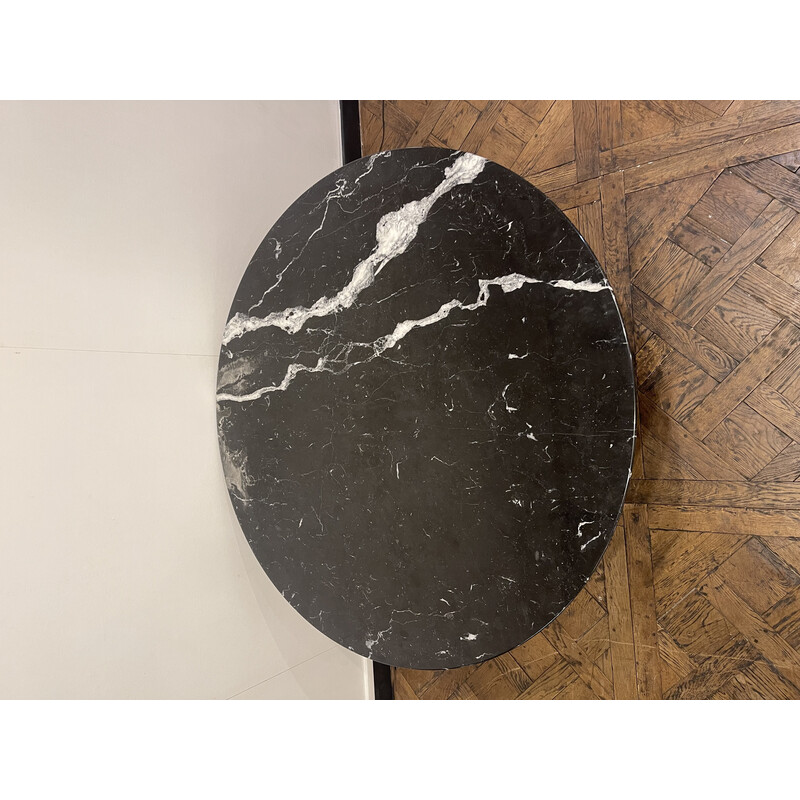 Vintage black marquina marble side table by Eero Saarinen for Knoll