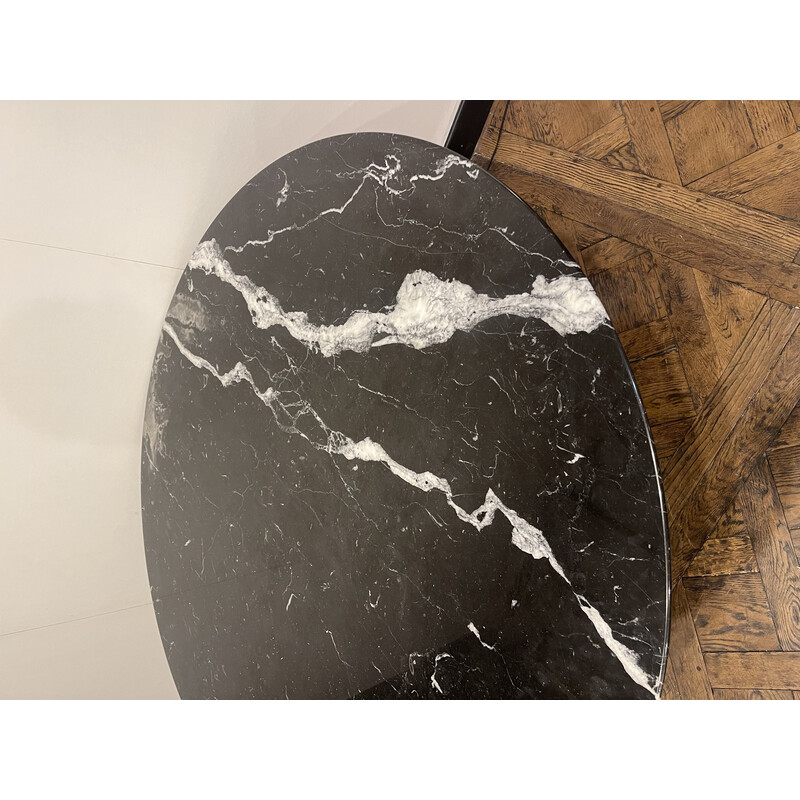 Table d'appoint vintage en marbre noir marquina par Eero Saarinen pour Knoll