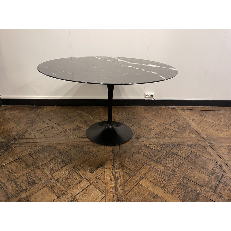 Table vintage en marbre noir marquina par Eero Saarinen pour Knoll