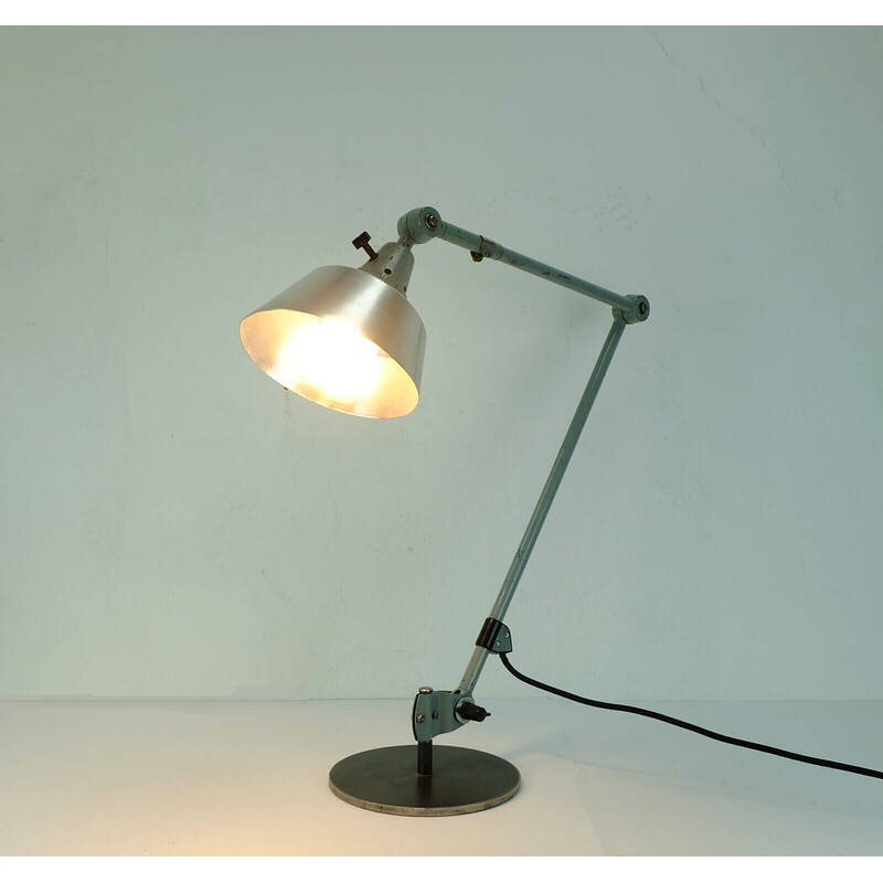 Lampe de bureau vintage R2 en aluminium et métal par Curt Fischer, Allemagne 1960