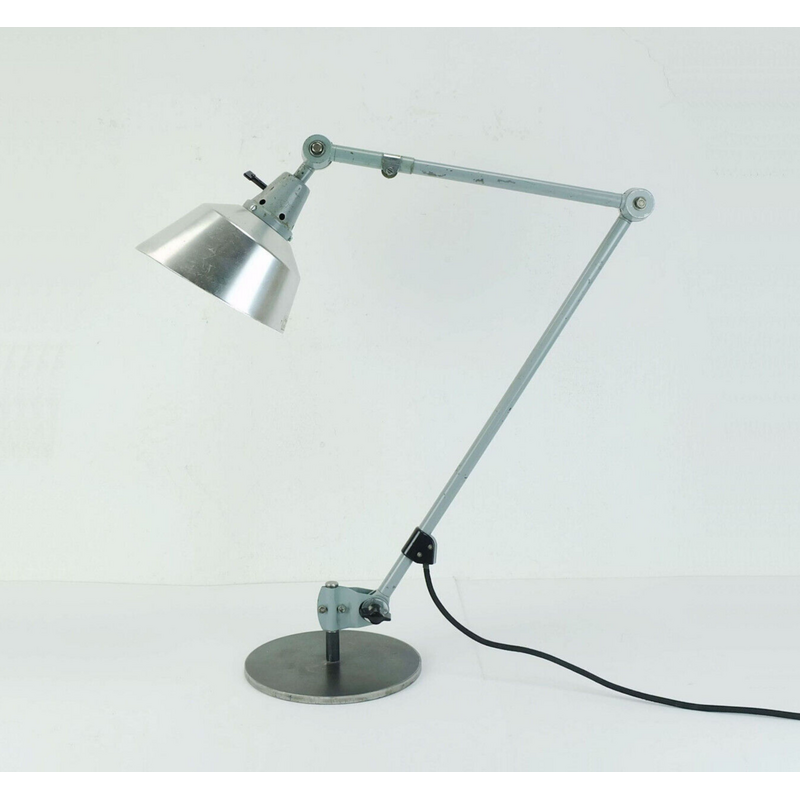 Lampe de bureau vintage R2 en aluminium et métal par Curt Fischer, Allemagne 1960