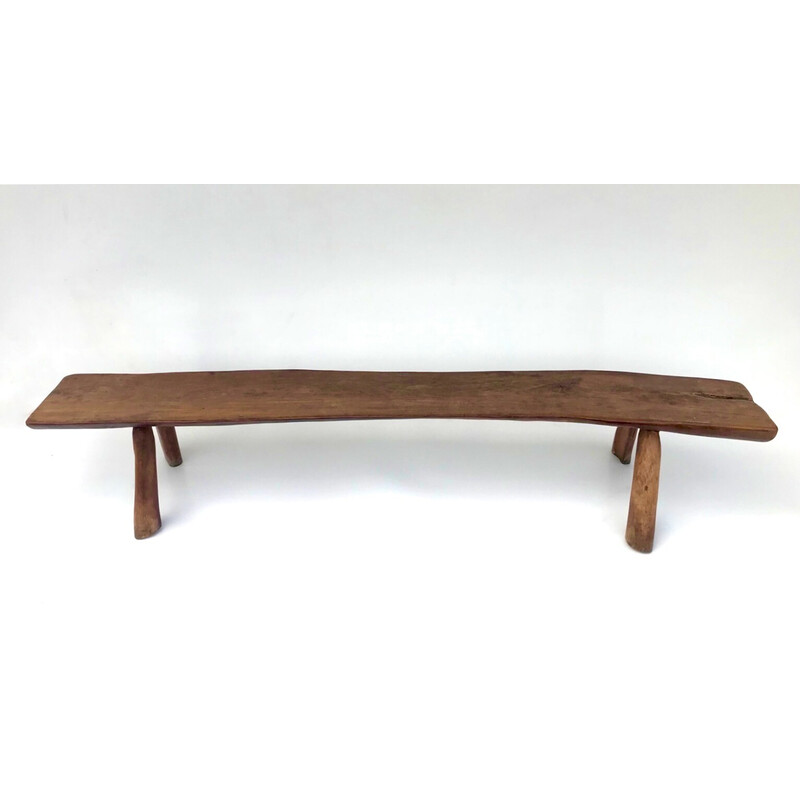 Vintage solid elm benches by Olavi Hanninen for Mikko Nupponen, Finland 1950