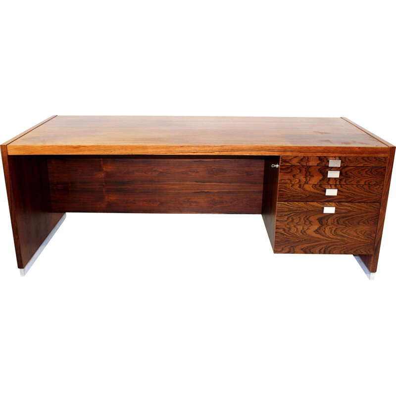 Vintage rosewood desk for Isku, Finland 1960