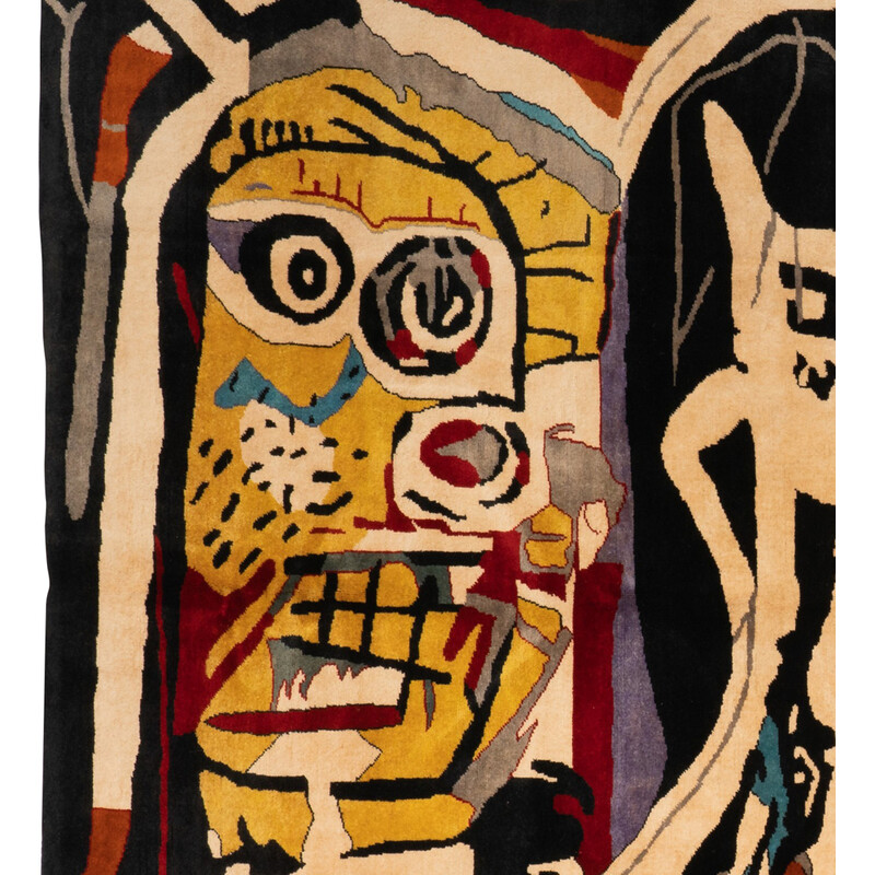 Têtes de poule" vintage rug by Jean-Michel Basquiat, 1982