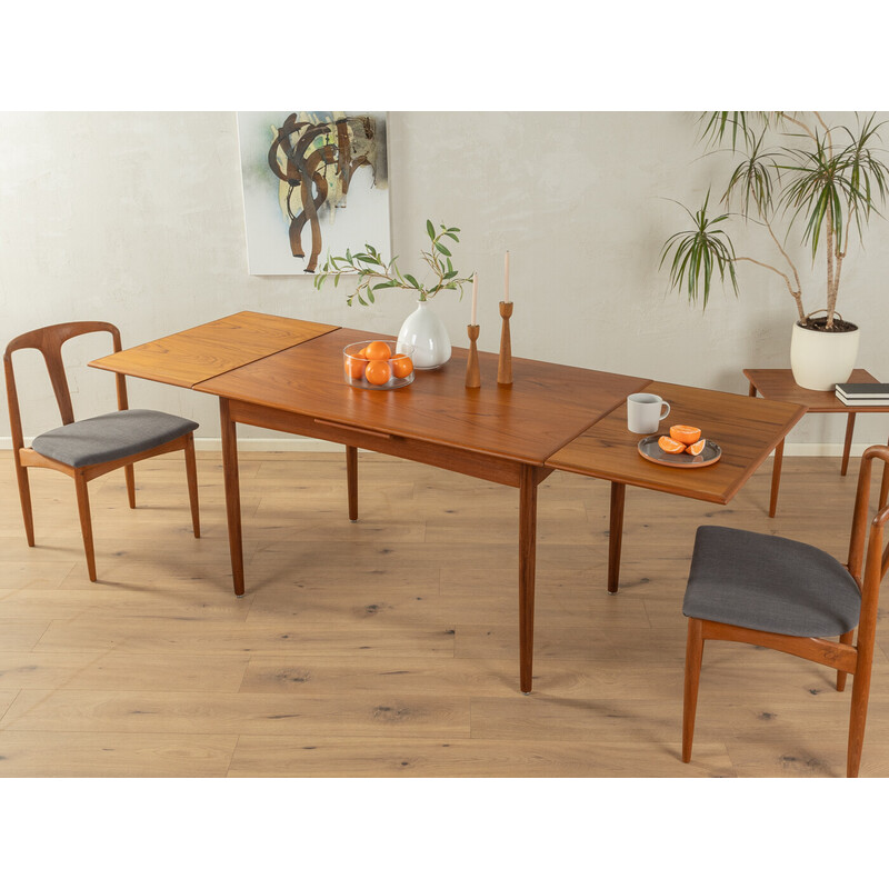 Vintage extendable dining table in solid teak and wood, Germany 1960