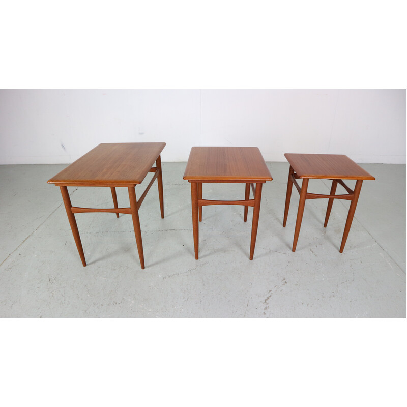 Vintage teak nesting tables by Kai Kristiansen, Denmark 1960