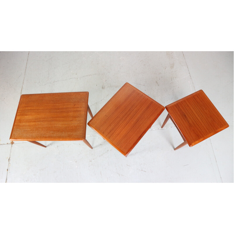 Vintage teak nesting tables by Kai Kristiansen, Denmark 1960