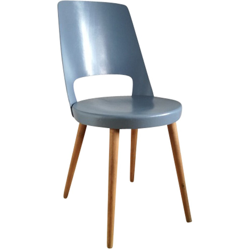 Set of 4 Baumann Mondor grey mouse chairs - 1950s