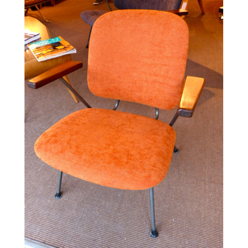 Pair of upholstered armchairs, W.H GISPEN - 1950s