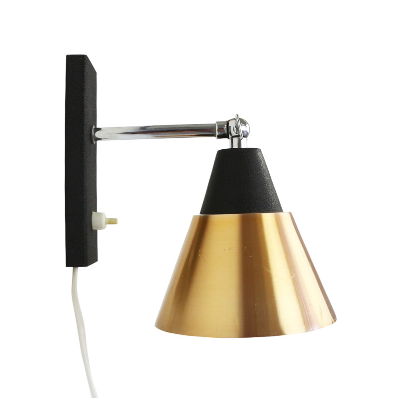 Copper and black coloured wall light - 1970s
