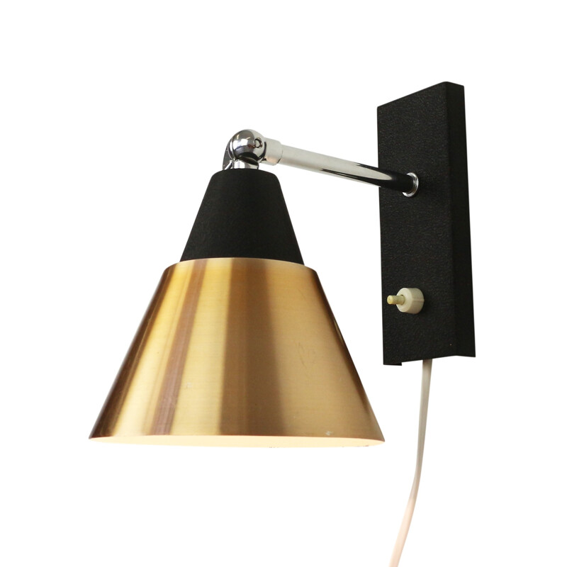 Copper and black coloured wall light - 1970s