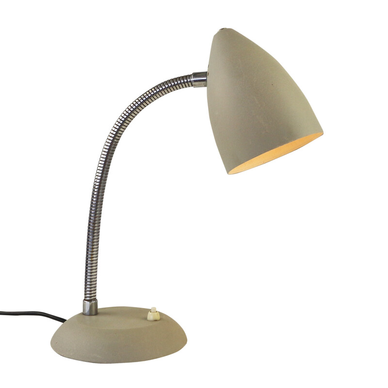 Grey adjustable desk light - 1960s
