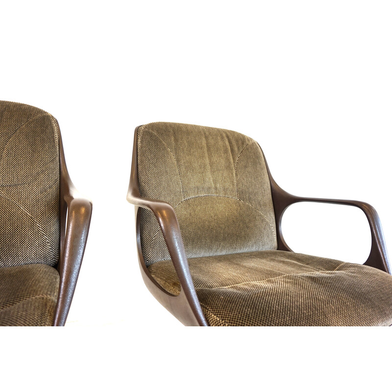 Paire de chaises de bureau vintage en velours et plastique pour Chromcraft