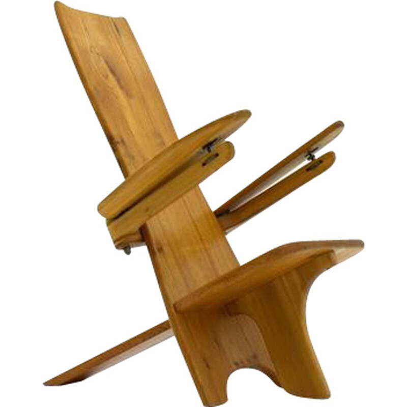 Sculptural wood Chair, Finland - 1970s