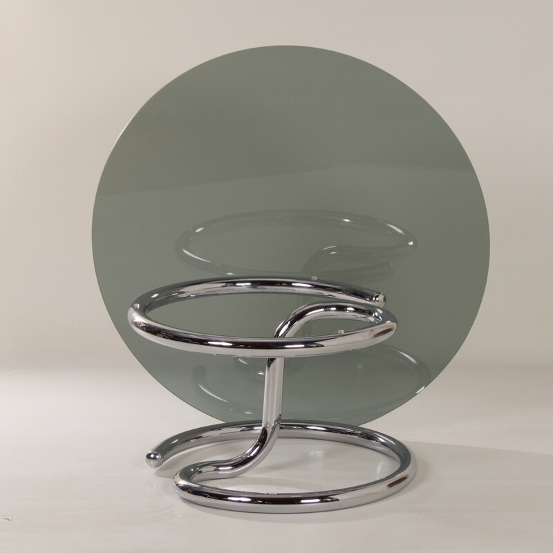 Vintage Anaconda coffee table in chrome metal and glass by Paul Tuttle for Strässle, Switzerland 1970