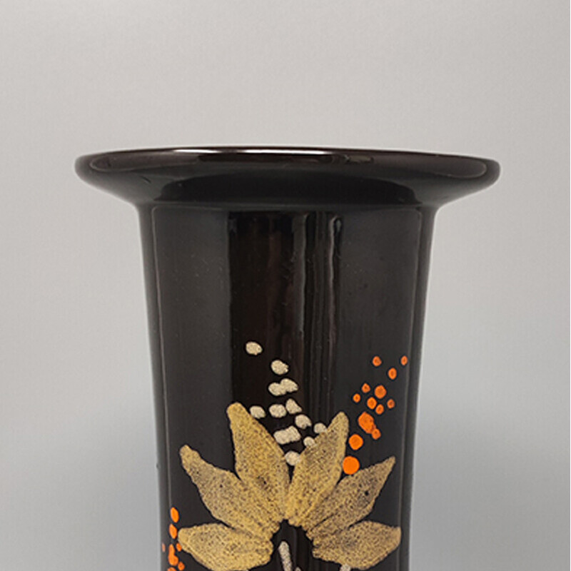 Vintage ceramic vase hand painted by Sic, Italy 1970